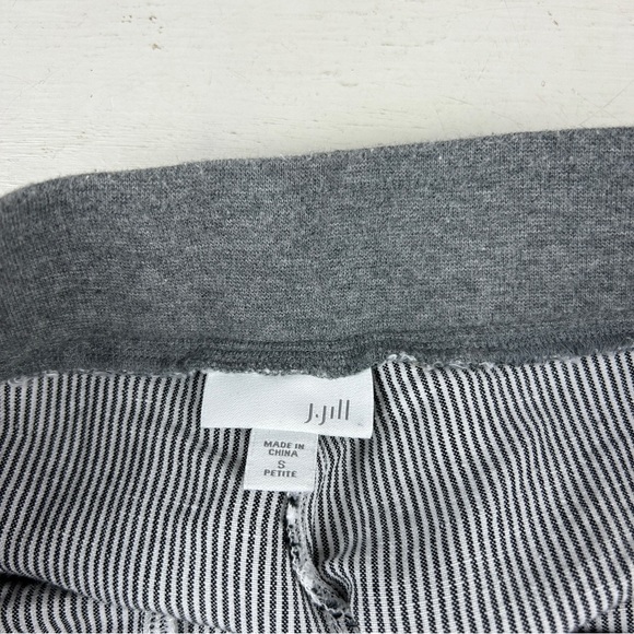 J. Jill Linen Pants Pull On Linen Elastic Crop Beach Coast Hickory Striped - Picture 4 of 8